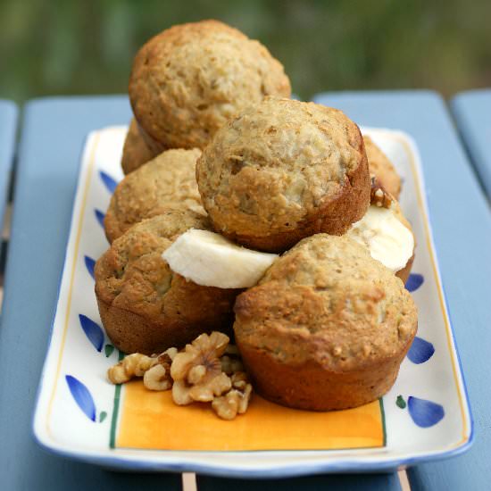 Healthy Banana Nut Muffins