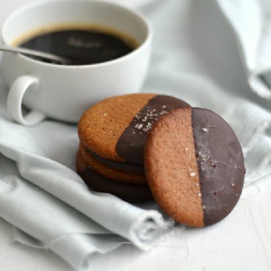 Chocolate Covered Hazelnut Cookies