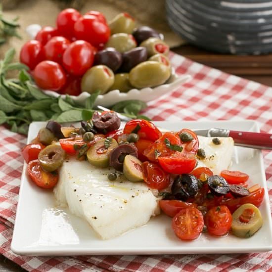 Sea Bass with Tomatoes and Olives