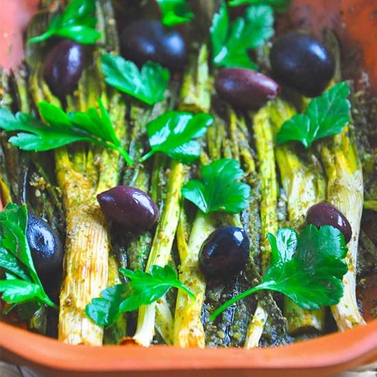 Baked Scallions