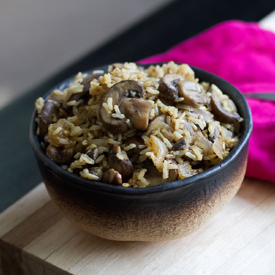 Brown Rice with Mushrooms