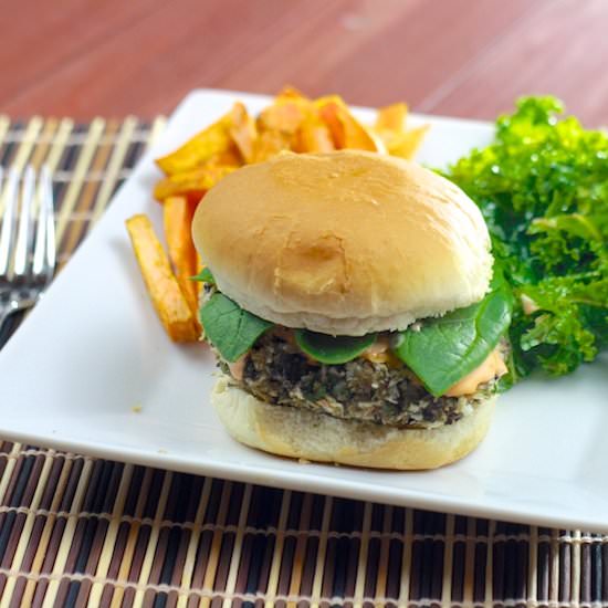 Black Bean Burgers with Sriracha