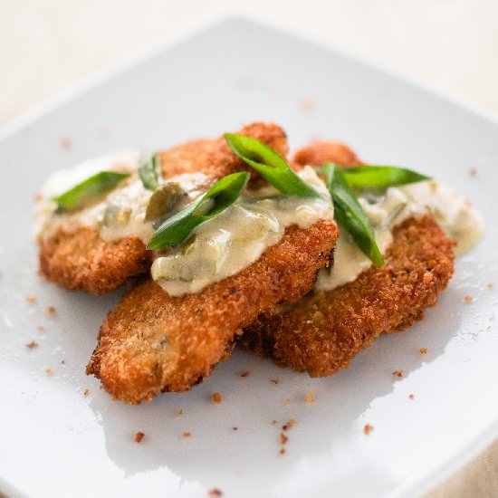 Pork Cutlets with Creamy Jalapeno