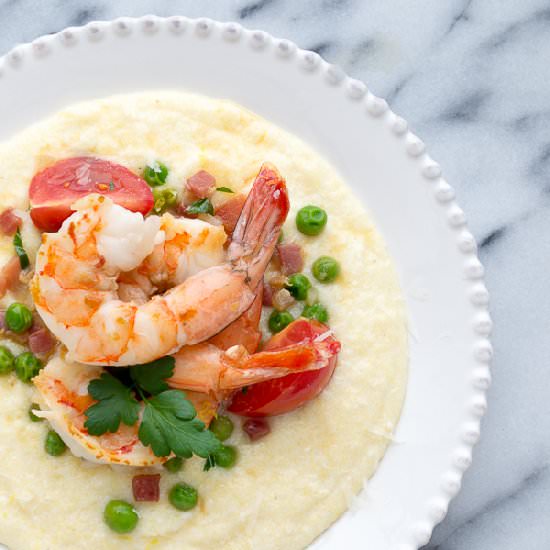 Shrimp w/Pancetta & Peas