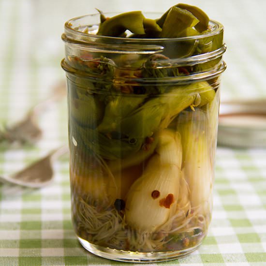 Pickled Green Garlic Shoots