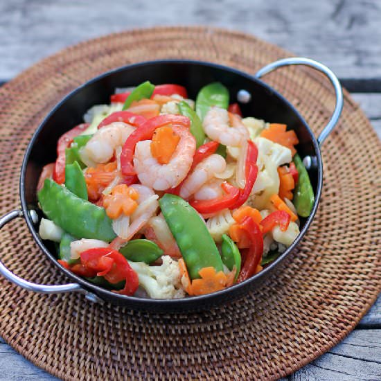 Stir Fried Prawns & Mixed Vegetable