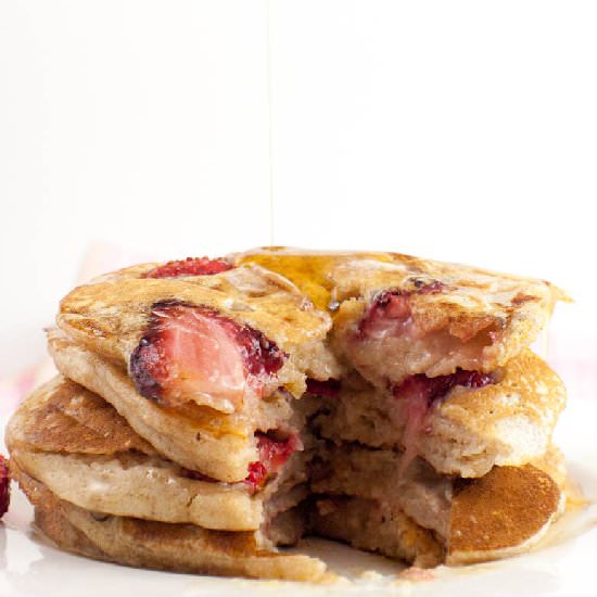 Whole Wheat Strawberry Pancakes