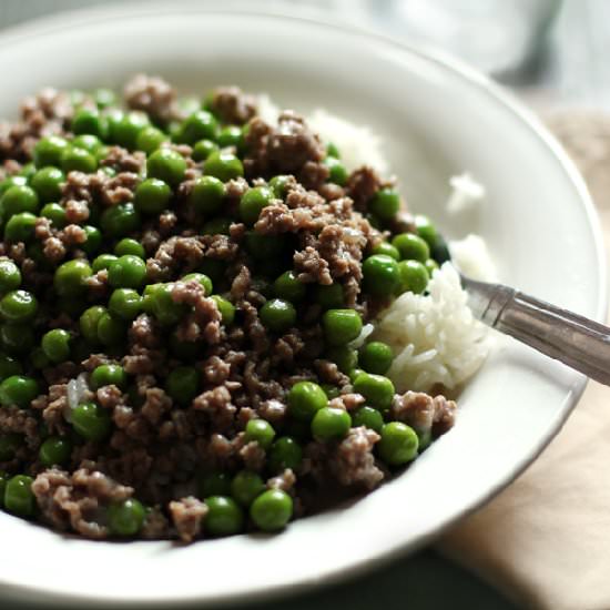 Ground Beef and Peas