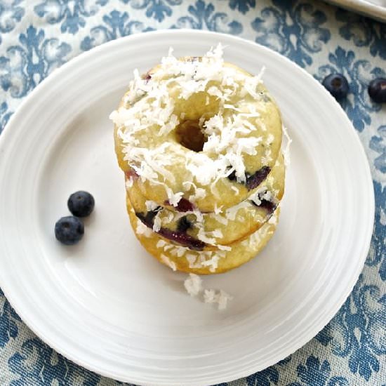 Blueberry Coconut Baked Donuts