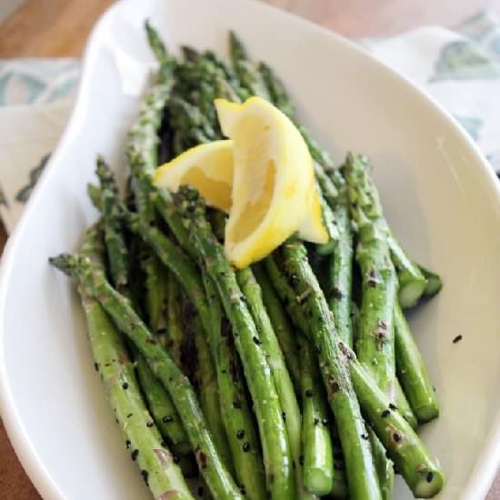 Charred Lemon Sesame Asparagus
