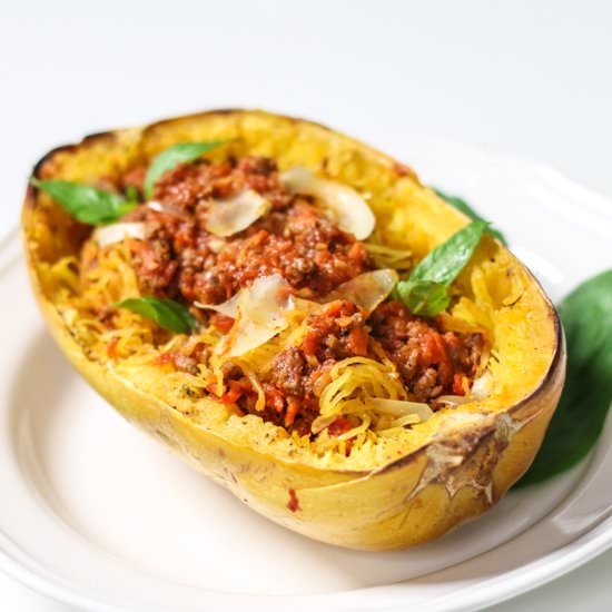 Spaghetti Squash w/ Easy Meat Sauce