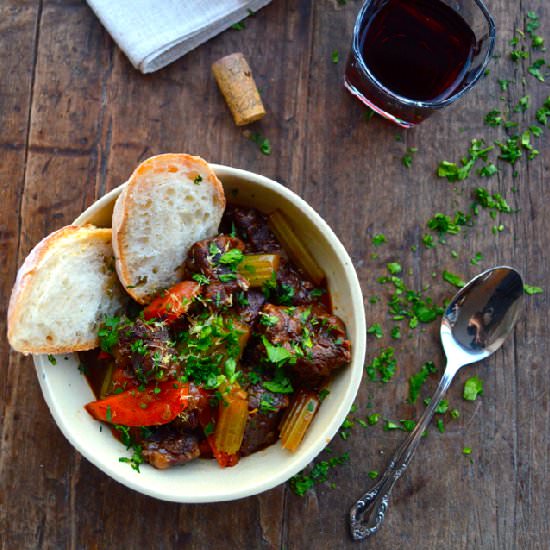 Beef stew w/ lemon gremolata
