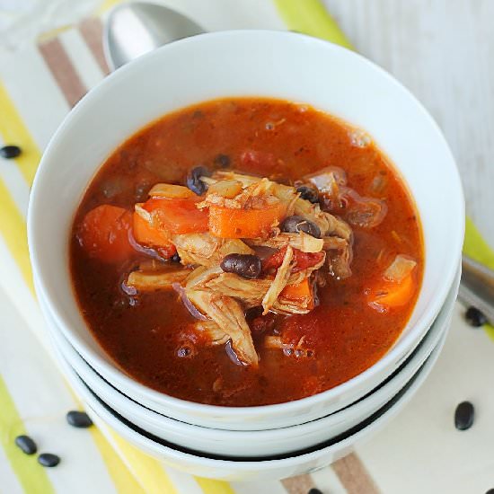 Black bean & Chicken soup