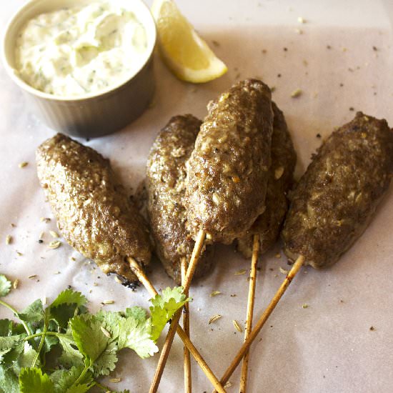 Beef Koftas with Zucchini Yogurt