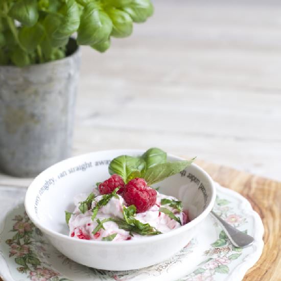 Raspberry, Basil & Vanilla Parfait