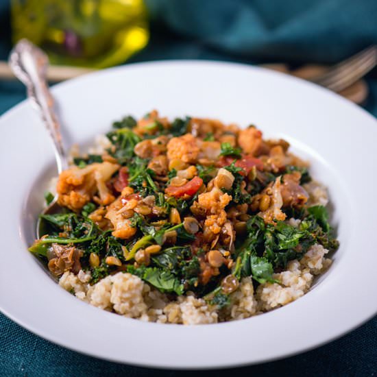 Cauliflower, Kale and Lentil Ragout