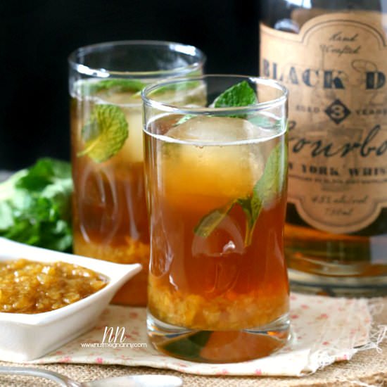 Peach Mint Bourbon Sweet Tea