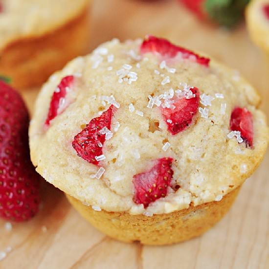 Whole Wheat Strawberry Muffins