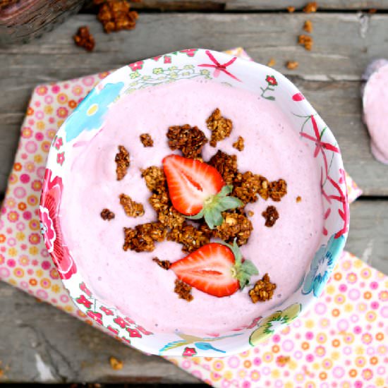 Strawberry Almond Vegan Yogurt