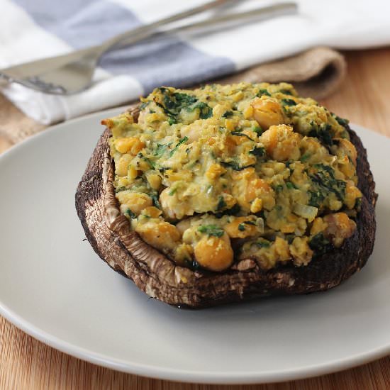 Chickpea Stuffed Mushrooms