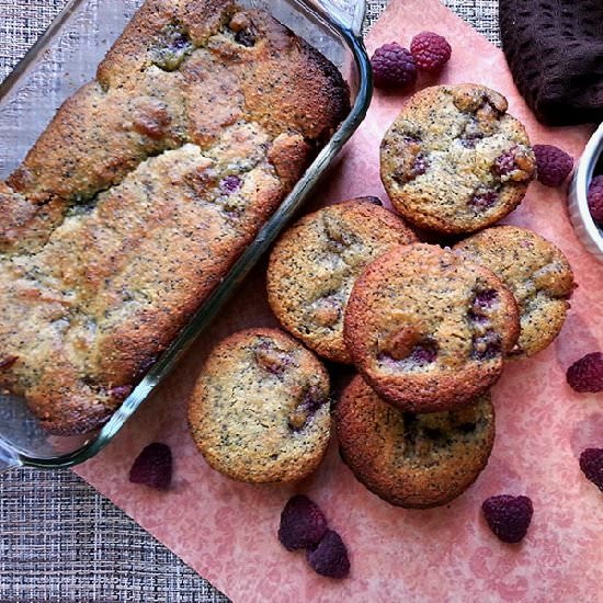 Lemon Raspberry Poppyseed Cake