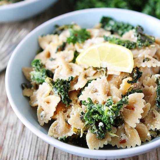 Goat Cheese Lemon Pasta with Kale