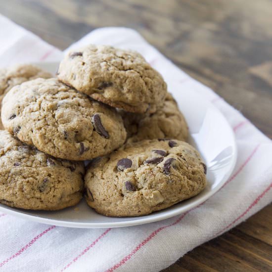 Whole Grain Chocolate Chip Cookies