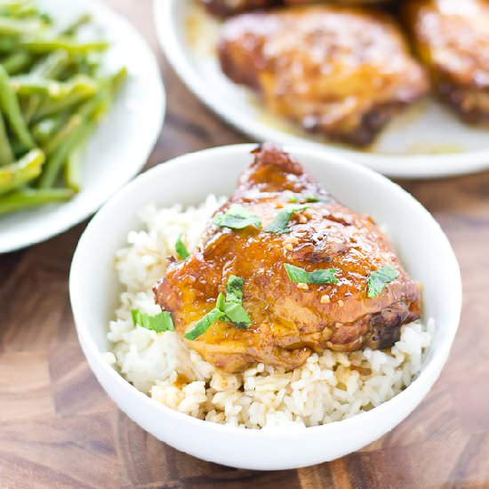 Sticky Baked Bourbon Chicken