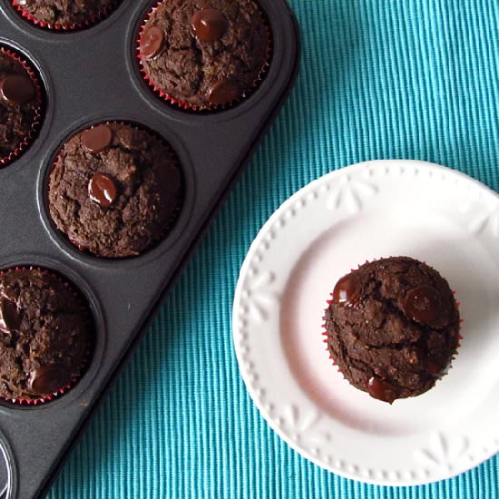 Healthy Double Chocolate Muffins