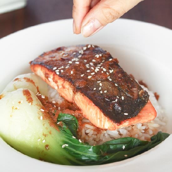 Crispy Salmon with Ginger Soy Sauce