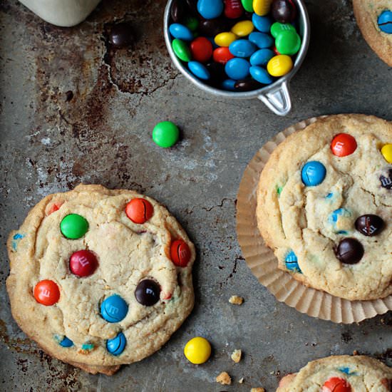 Giant M&M Cookies