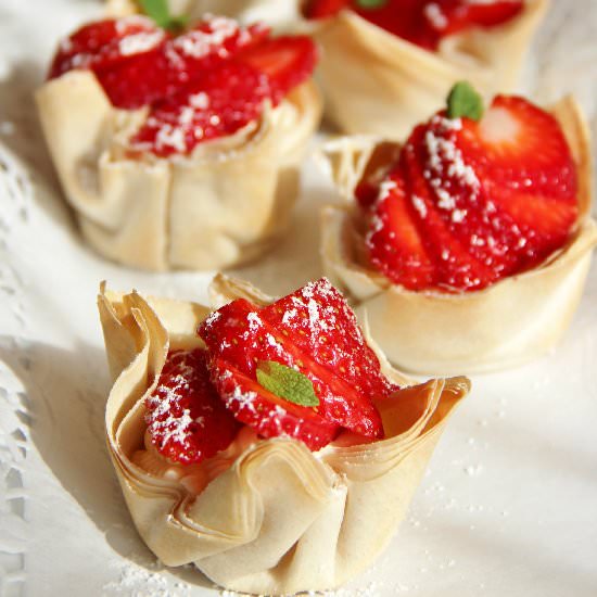 Strawberry Phyllo Tartlets