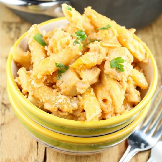 Creamy Swiss & BBQ Chicken Penne