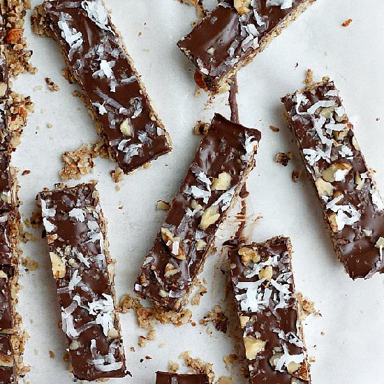 Dark Chocolate Coconut Granola Bars