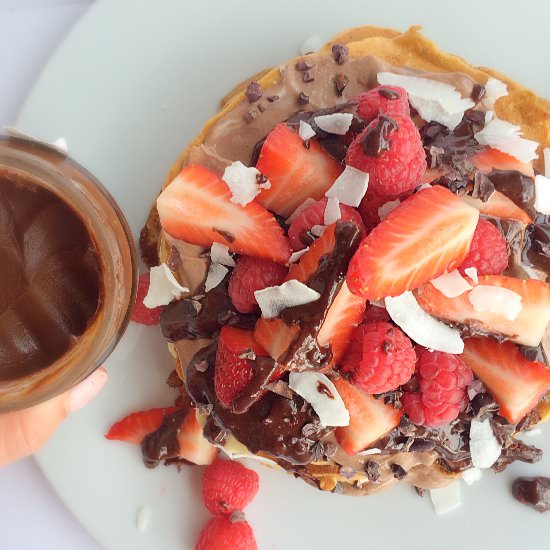 Vegan Chocolate Chip Oatmeal Cookie Pancakes