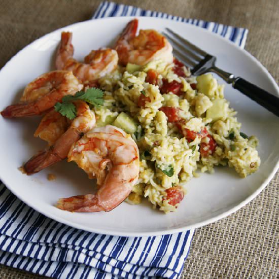 Zesty Mango Chili Shrimp and Rice