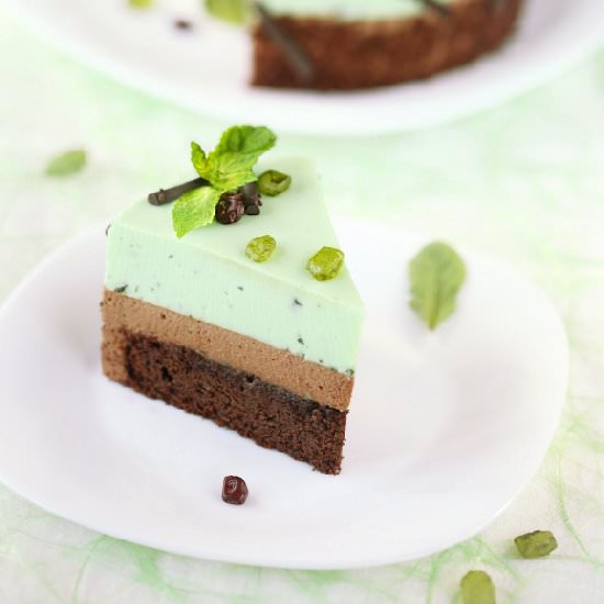 Chocolate Mint Mousse Cake