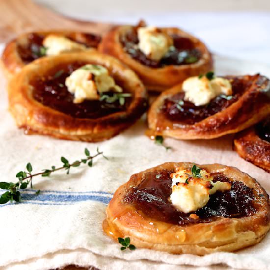 Caramelized Onion and Feta Tartlets