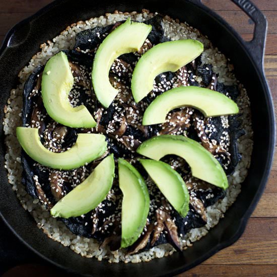 Sushi Pizza & Miso Ginger Dressing