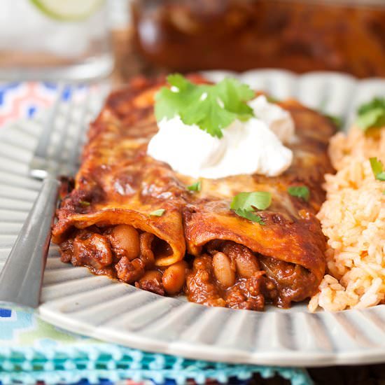 Bean and Cheese Enchiladas