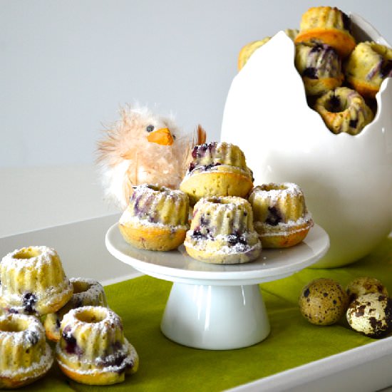 Mini Eggnog Blueberry Bundt Cakes