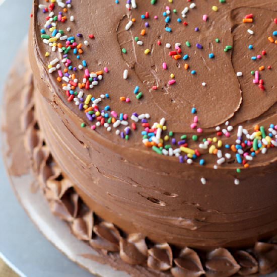 Yellow birthday cake