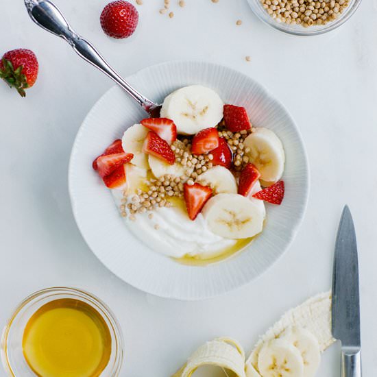 Honey Yogurt with Fruit and Millet