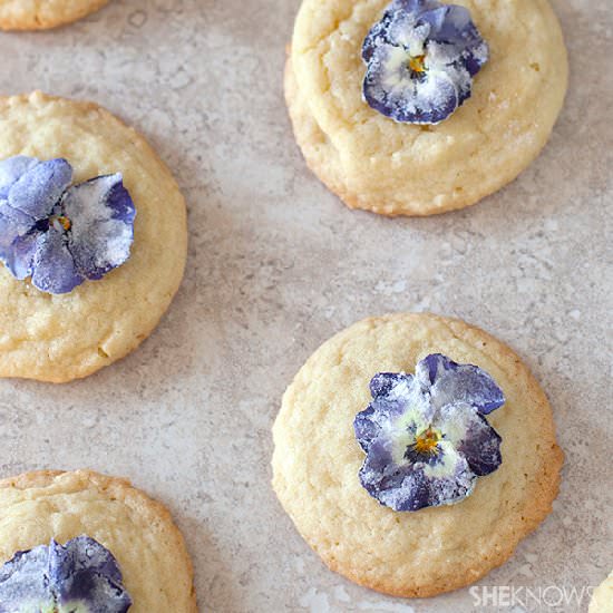 Edible sugared violets