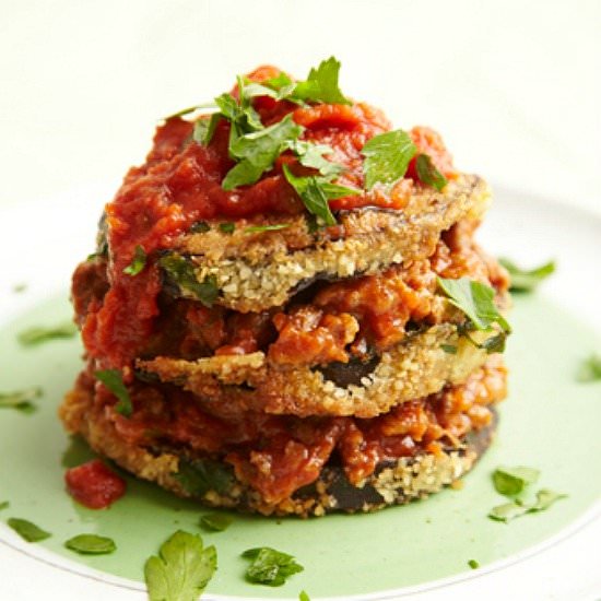 Eggplant and Tomato Stacks