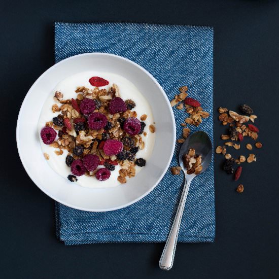 Mulberry, Goji, Walnut Granola