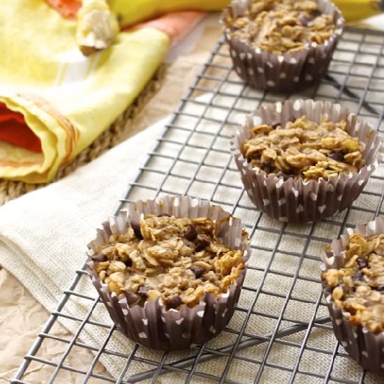 Chocolate PButter Banana Oat Cups
