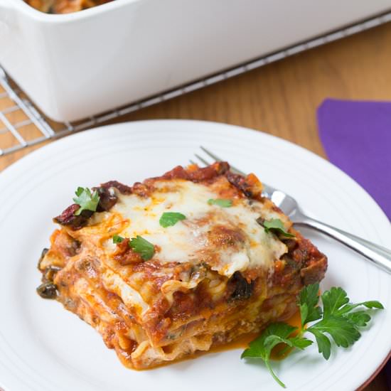 Kale and Baby Bella Lasagna