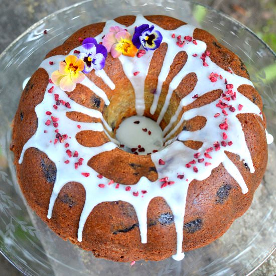 Blueberry Banana Yogurt Bundt Cake