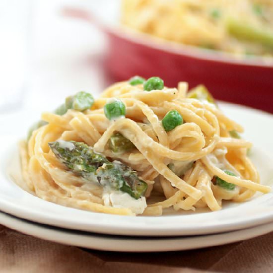 Goat Cheese Pasta & Spring Veggies